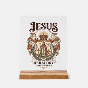 Panneau En Acrylique Héraldique de Jésus Blason Héraldique de Jésus Bla