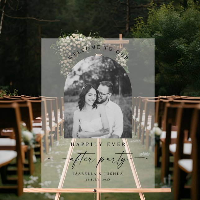 Panneau En Acrylique Heureux Jamais après l'accueil du Mariage de la fê (Créateur téléchargé)