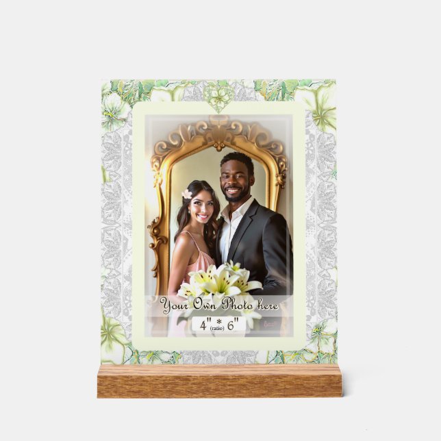 Panneau En Acrylique Hibiscus & dentelle BLANC (Recto)