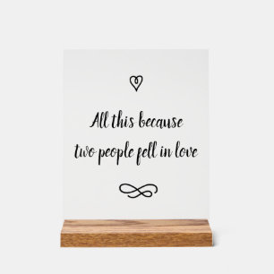 Panneau En Acrylique Histoire d'amour romantique souvenir de calligraph