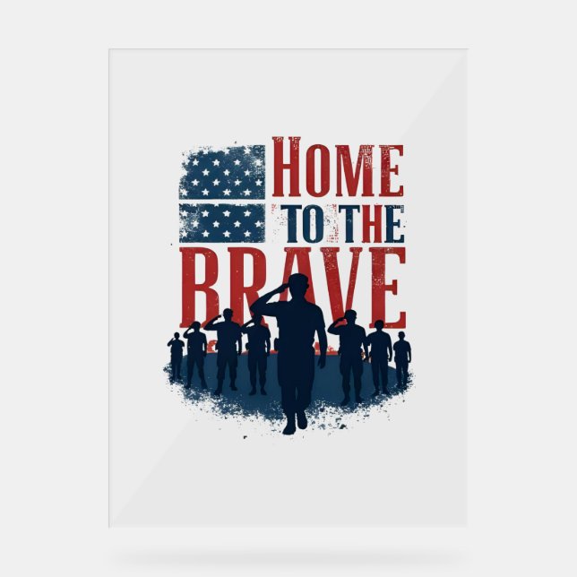 Panneau En Acrylique Home of the Brave Salute Tee (Recto)