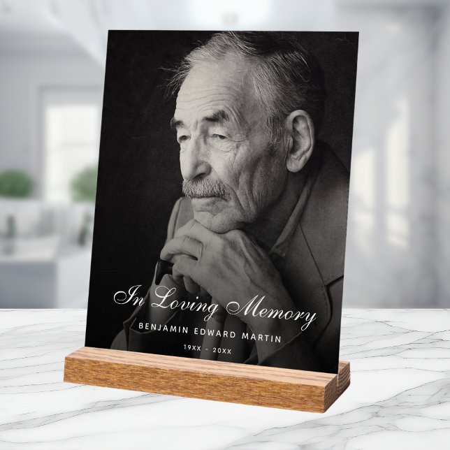 Panneau En Acrylique Hommage personnalisé aux funérailles commémorative (Photo Memorial Sign)