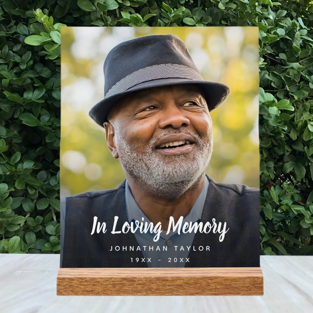 Panneau En Acrylique Hommage personnalisé aux funérailles commémorative (Photo Memorial Sign)