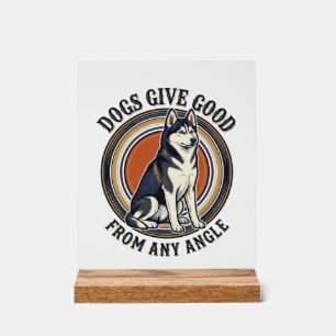 Panneau En Acrylique Husky Wordplay Tee Gravure Vintage Citation Chien 