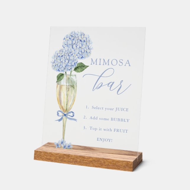 Panneau En Acrylique Hydrangea Bleue, Bar de Douche à la Mimosa d'Or (Angle)