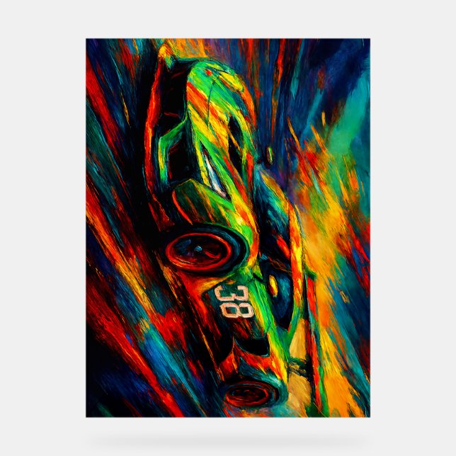 Panneau En Acrylique hyper stylized racing car (Recto)