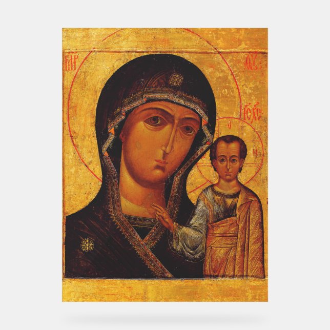 Panneau En Acrylique Icône orthodoxe de Notre-Dame de Kazan (Recto)