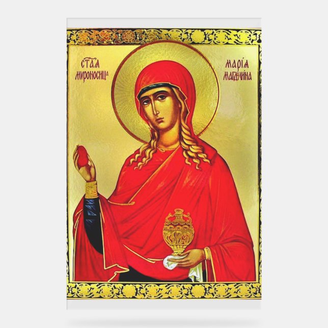 Panneau En Acrylique icône orthodoxe de sainte Marie Madeleine (Recto)