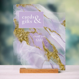 Panneau En Acrylique ID Abstrait Lavande d'encre Lux990