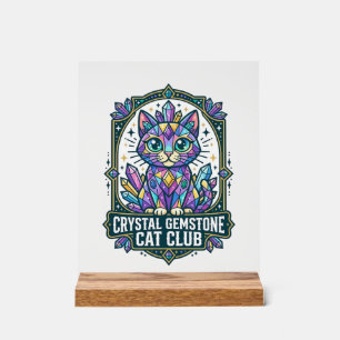 Panneau En Acrylique Idée Cadeau Chat Maman Pierre Précieuse Cristal - 
