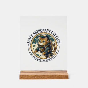 Panneau En Acrylique Idée cadeau papa chat astronaute spatial - Astrona
