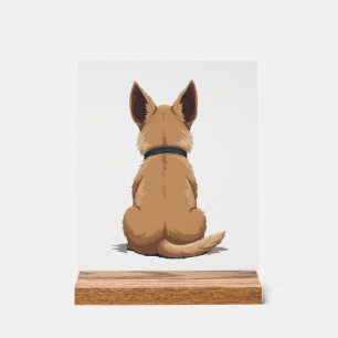 Panneau En Acrylique Illustration de chien vintage vue de dos avec gran