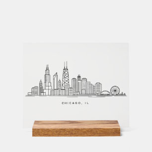 Panneau En Acrylique Illustration de la ville de Chicago IL