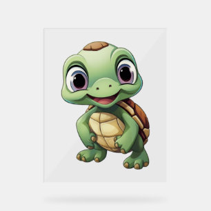 Panneau En Acrylique Illustration de tortue caricaturale