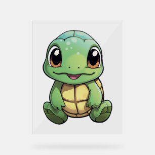 Panneau En Acrylique Illustration de tortue caricaturale