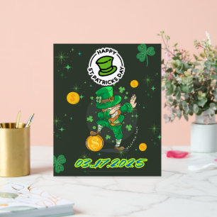 Panneau En Acrylique Illustration jaune vert Saint Patrick`s day