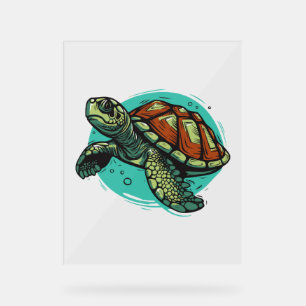 Panneau En Acrylique Illustration magnifique vectorielle de tortue de m