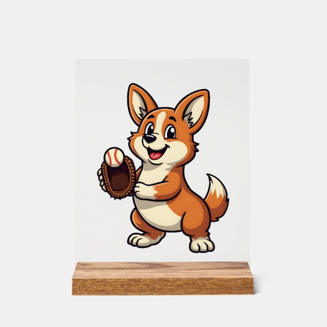 Panneau En Acrylique Illustration vectorielle de dessin animé corgi chi (Recto)