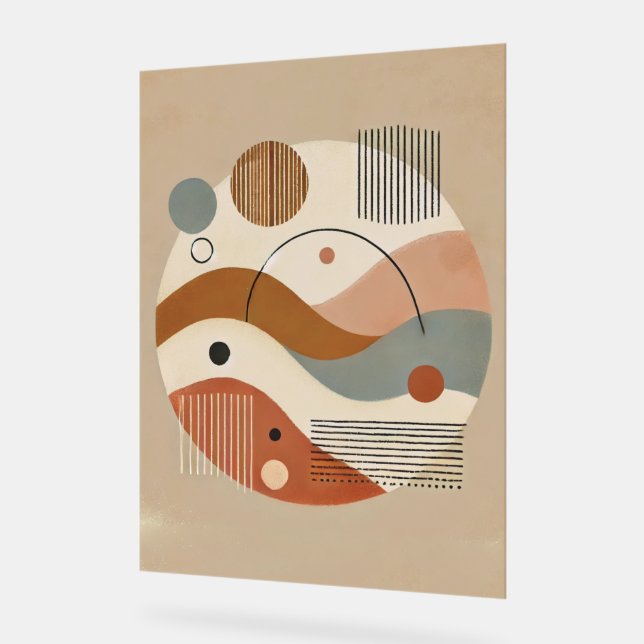 Panneau En Acrylique Impression géométrique Boho Art Abstrait (Angle)