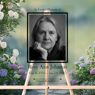 Panneau En Acrylique In Love Memory Photo Funeral Memorial Board