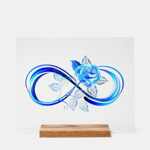 Panneau En Acrylique Infini lumineux avec rose bleue