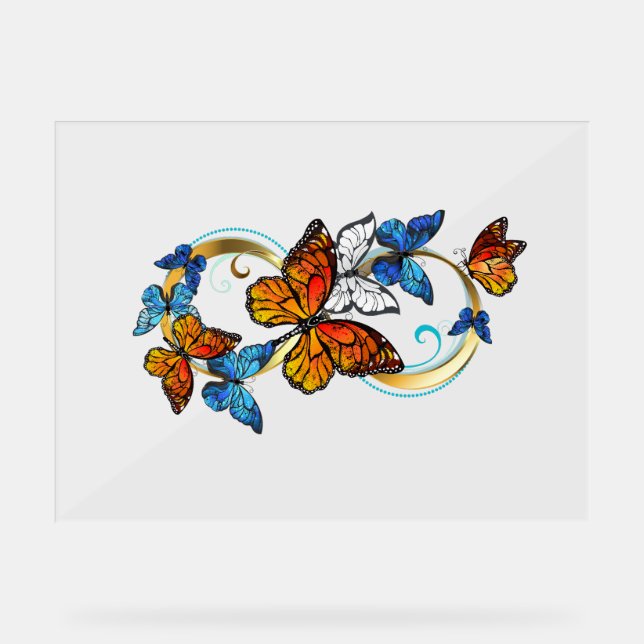 Panneau En Acrylique Infinité de papillons monarques (Recto)