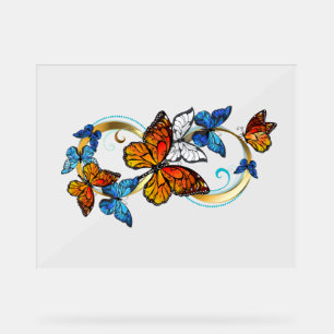 Panneau En Acrylique Infinité de papillons monarques