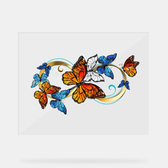 Panneau En Acrylique Infinité de papillons monarques (Recto)