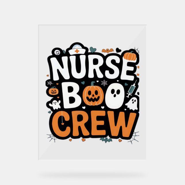 Panneau En Acrylique Infirmière Boo Crew Halloween Halloween Healthcare (Recto)