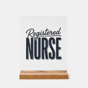 Panneau En Acrylique Infirmière diplômée Script Typographie Vector Desi