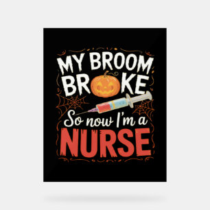 Panneau En Acrylique Infirmière Drôle Halloween Infirmière Essentiel T-