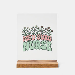 Panneau En Acrylique Infirmière en chirurgie florale vintage vector des