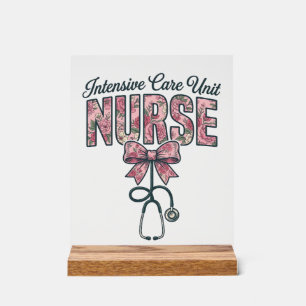 Panneau En Acrylique Infirmière en soins intensifs floral nœud concepti