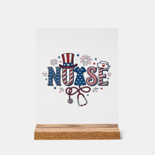Panneau En Acrylique Infirmière Patriotique Gravure Vintage Design Vect