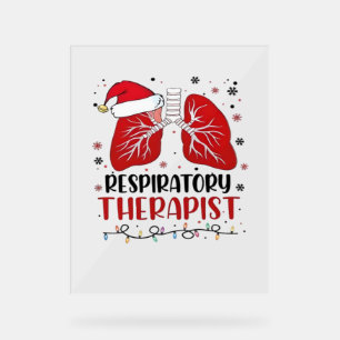 Panneau En Acrylique Infirmière thérapeute respiratoire Noël, Poumon Ch