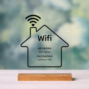 Panneau En Acrylique Informations sur le mot de passe réseau Wifi simpl