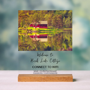 Panneau En Acrylique Informations WiFi pour location de vacances, maiso