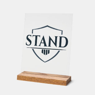 Panneau En Acrylique Inspirant chrétien “STAND” en gras