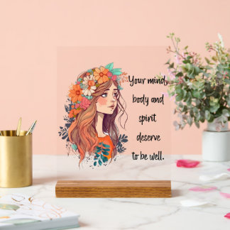Panneau En Acrylique Inspiration art de mots bien-être