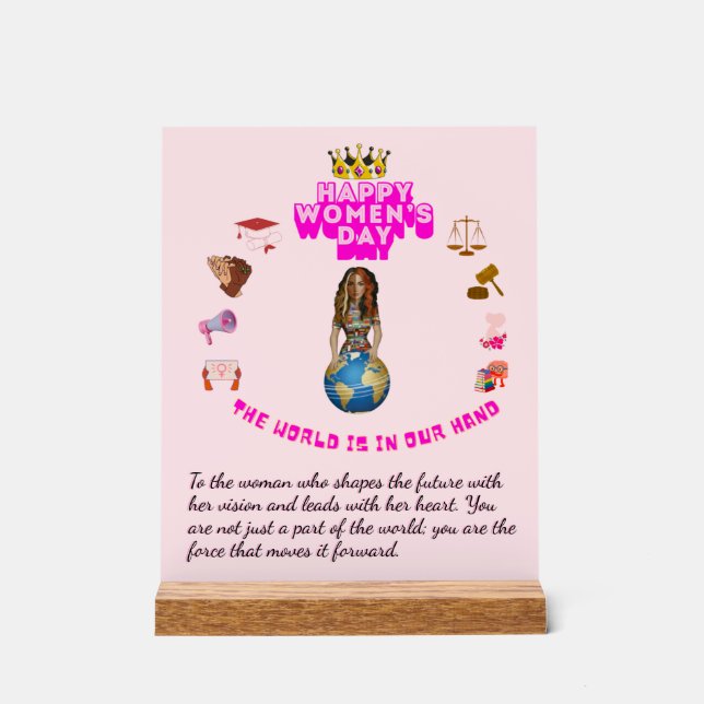 Panneau En Acrylique Inspirational Quote happy women's day (Recto)