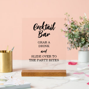 Panneau En Acrylique Invitation Boisson Gratuite Bar Ouvert Venez Prend