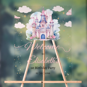 Panneau En Acrylique Invitation d'anniversaire de princesse, Petite Pri