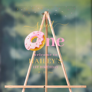 Panneau En Acrylique Invitation d'anniversaire Sweet One Donuts, Donuts