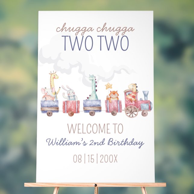 Panneau En Acrylique Invitation d'anniversaire Toy Train Montez à bord, (Neutre)