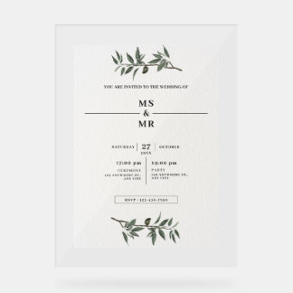 PANNEAU EN ACRYLIQUE INVITATION MARIAGE