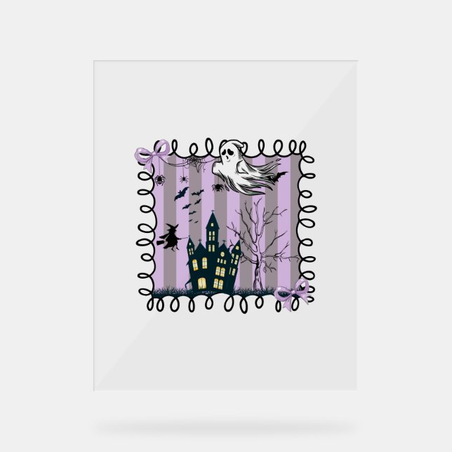 Panneau En Acrylique Iridescente Coquette Halloween (Recto)