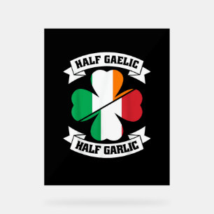 Panneau En Acrylique Irlandais Italien Demi Gaelic Demi Garlic Saint Pa