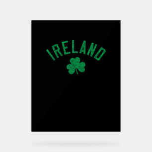 Panneau En Acrylique Irlande Arrière Shamrock de texte détendu