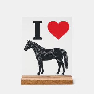 Panneau En Acrylique J'aime les chevaux vintage gravure conception de t
