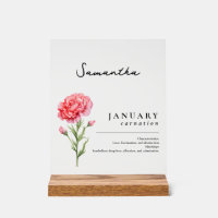 Janvier Anniversaire Mois Fleur Carnation Personna